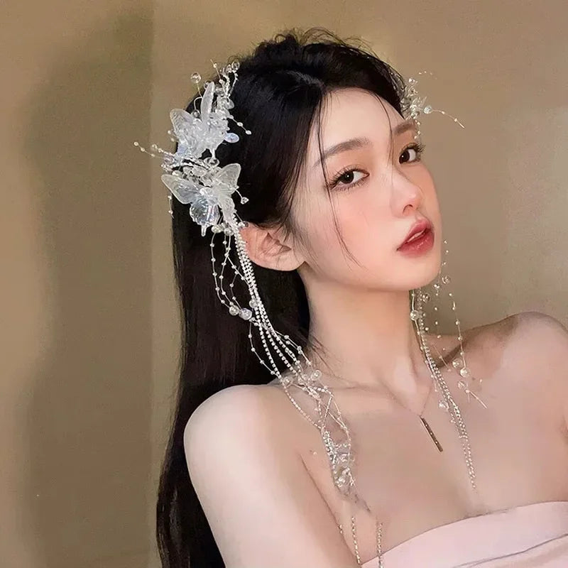 Cutecore fairy butterfly clips, holographic and white finishes, perfect for DDLG ABDL aesthetic outfits