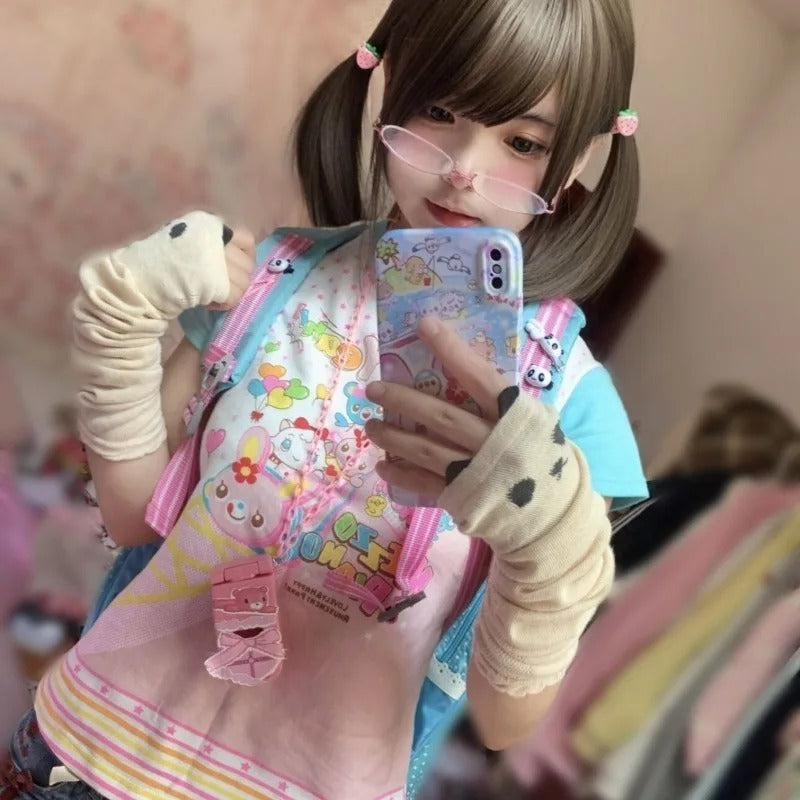 Fun cutecore Little Friends Party Animals Tee for ABDL, kawaii graphic top for casual or playful events