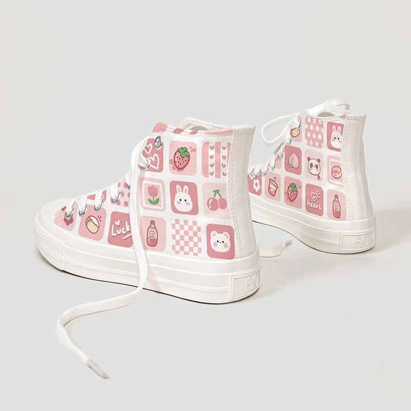 Cutecore Pastel Moodboard Sneakers for soft girl, DDLG, and ABDL-inspired outfits