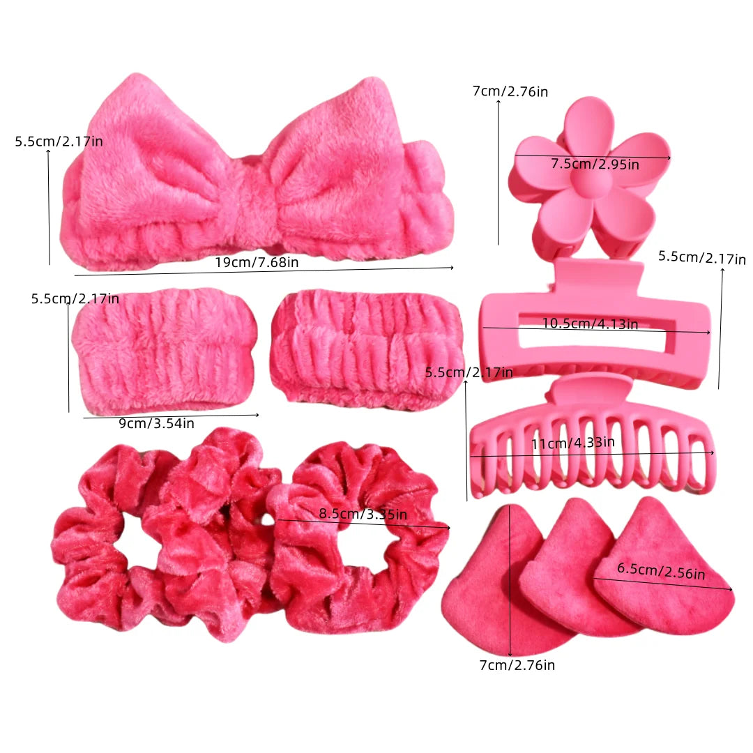 Cutie Everyday Essentials Self Care Set in Pink, kawaii hair accessories for ddlg ABDL and babycore