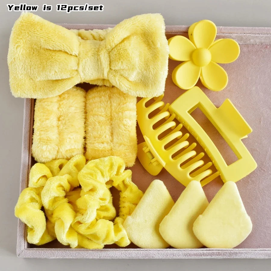 Cutie Everyday Essentials Self Care Set in Yellow, kawaii hair and self-care accessories for soft girl vibes