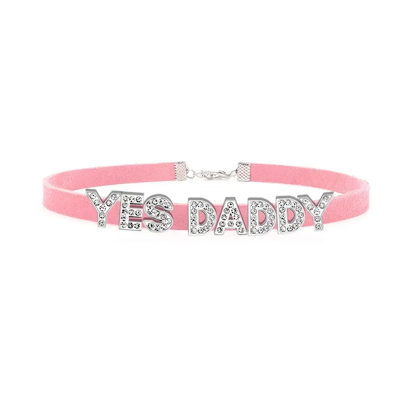 Daddy’s Dazzle pink Yes Daddy collar for DDLG cutecore and fun flex