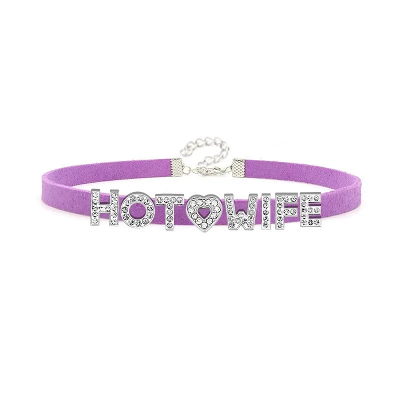 Daddy’s Dazzle purple Hot Wife collar, kawaii baddie statement accessory