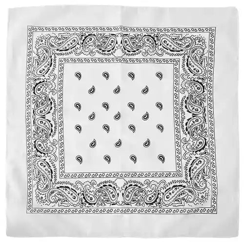 Daily Slay Baddie Bandana in white and black, versatile baddie accessory for everyday wear