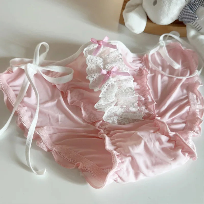 Darling Ribbon Doll Panties in pink pastel with dreamy dolly Lolita ddlg dollcore aesthetic