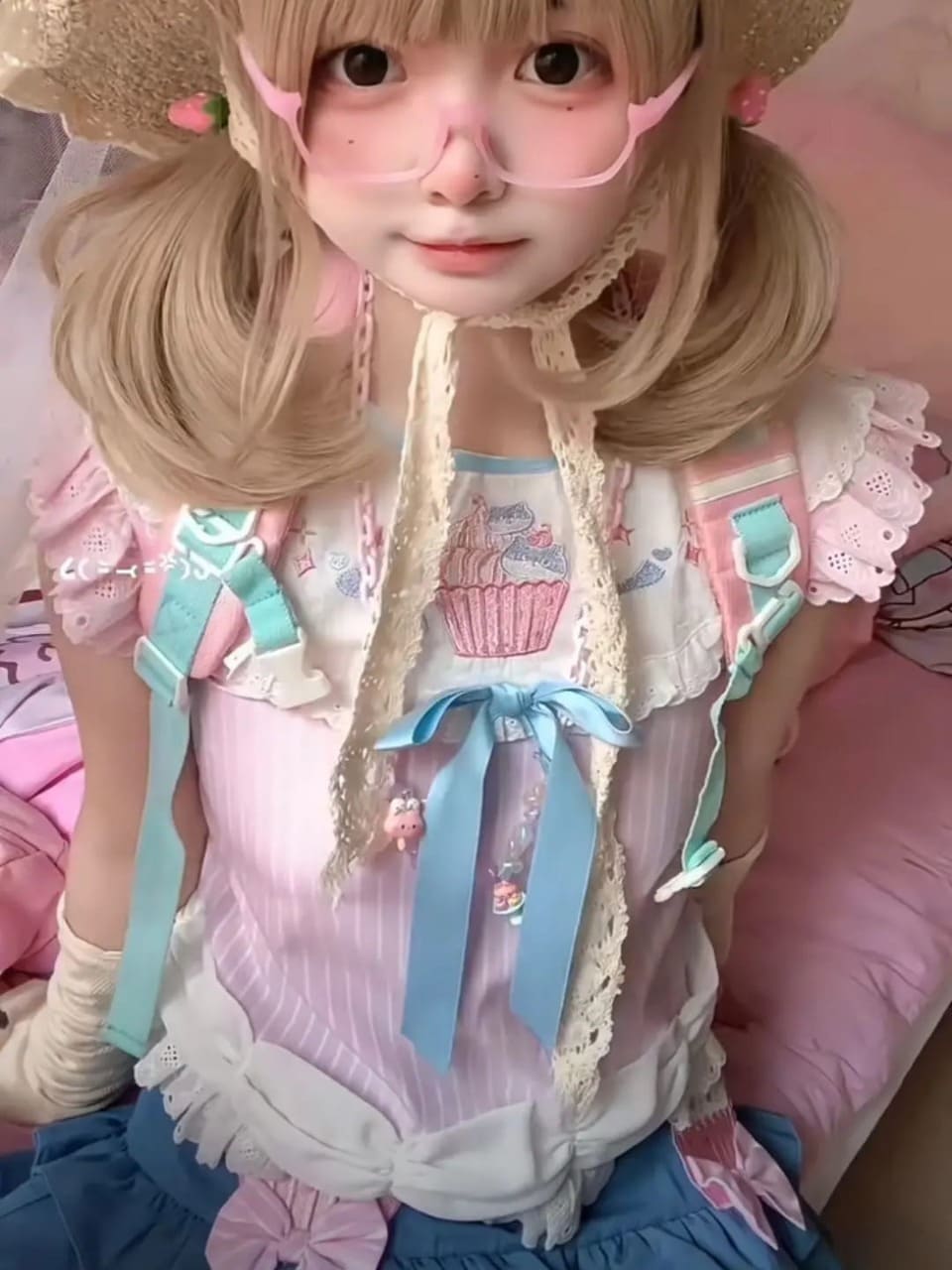 DDLG and ABDL cupcake cutie ruffle tee with princess-style shoulder ruffles