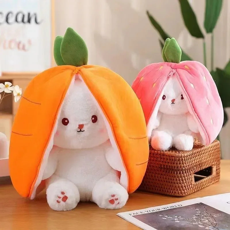 DDLG & ABDL plush bunny toy with zipper, huggable kawaii snuggle companion