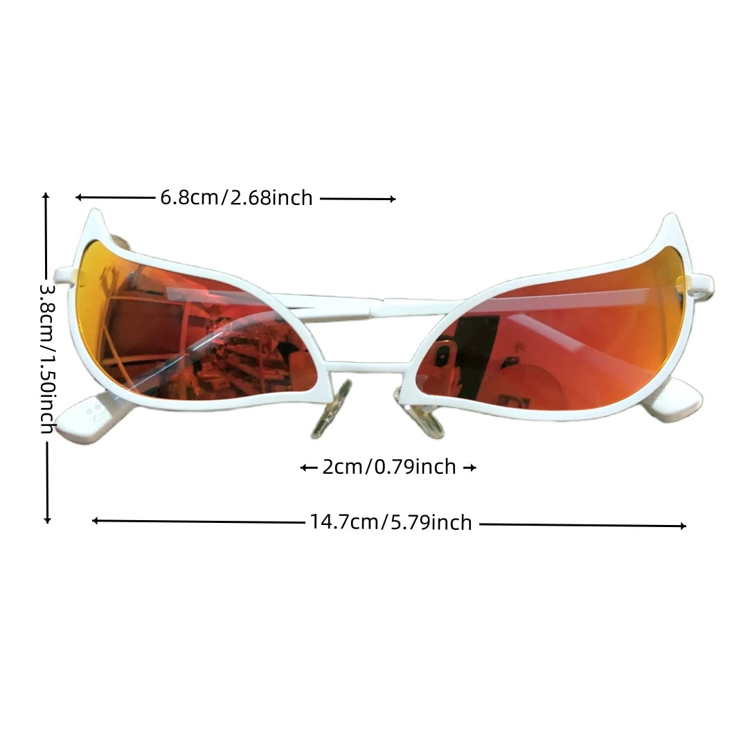 Anime sunglasses bold orange red contrast white sides ddlg abdl kawaii vibes