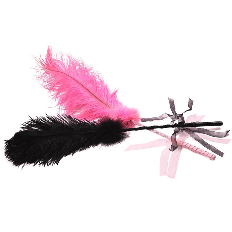 ddlg kawaii ostrich feather wand for luxury teasing and soft playful sensations