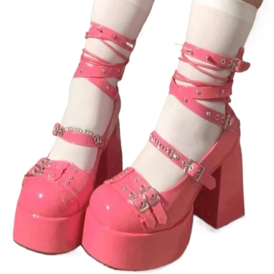 DDLG kawaii fetish hot pink heels collection with electrifying style