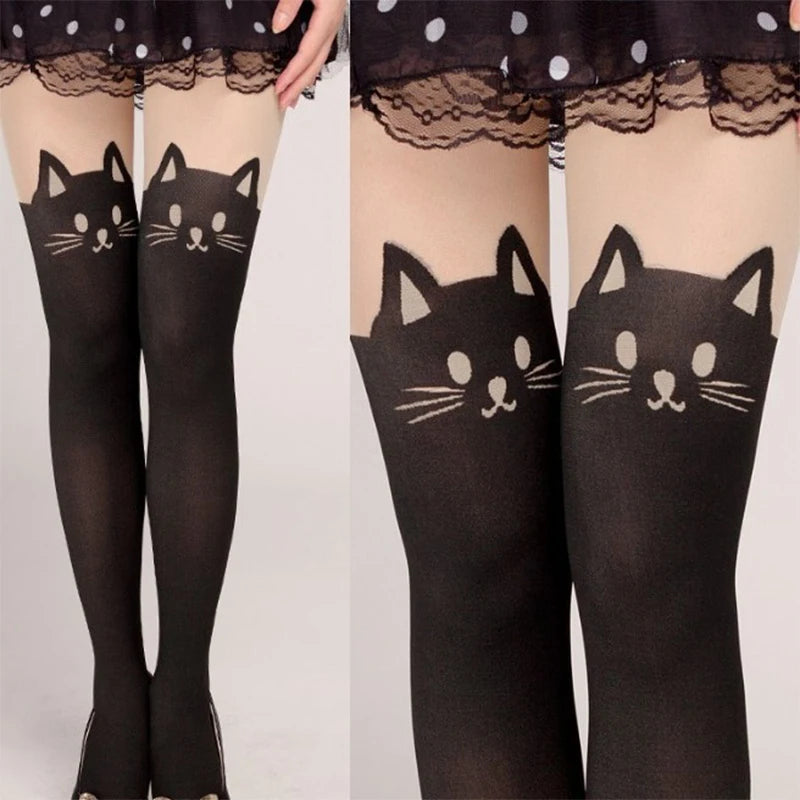 DDLG kawaii kitty ear socks designed for cosplay, lounging, and playful ABDL outfits with comfy stretchy fit