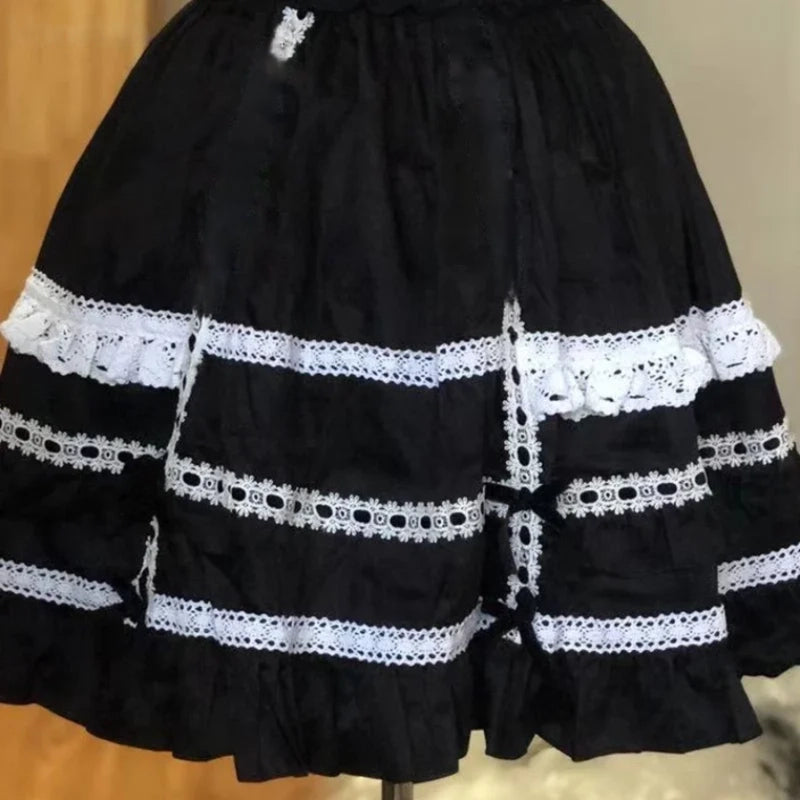 DDLG kawaii lace bow skirt with hime princess style for ABDL and soft girl looks