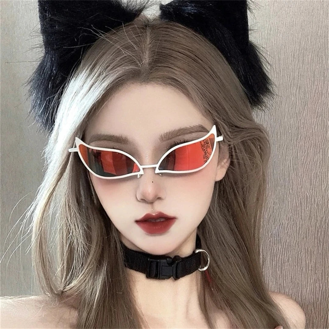 Neko On Fire sunglasses orange-red gradient kawaii ddlg abdl anime-inspired bold shades