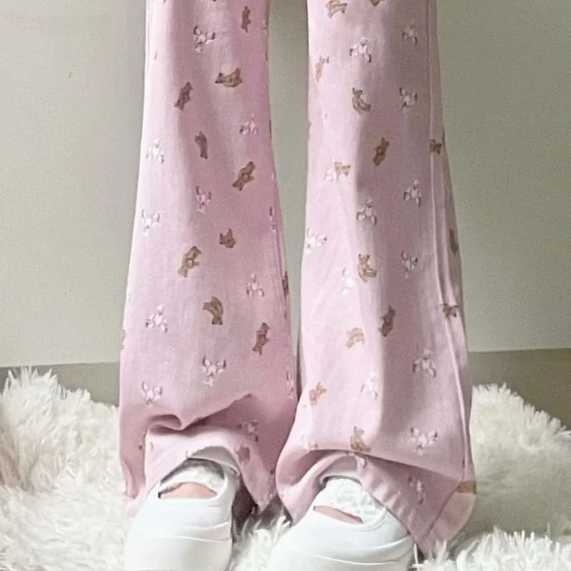 DDLG-friendly Sugar Bear denim jeans with soft fit and kawaii babycore design details