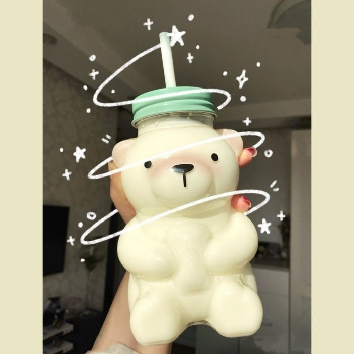 Kawaii Teddy Water Bottle for DDLG/ABDL cozy play & aesthetic hydration