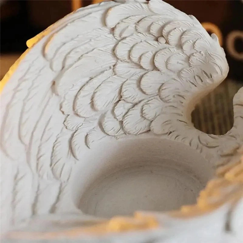 Cutecore angel wing candle holder for creating purity, serenity, and protection in little space
