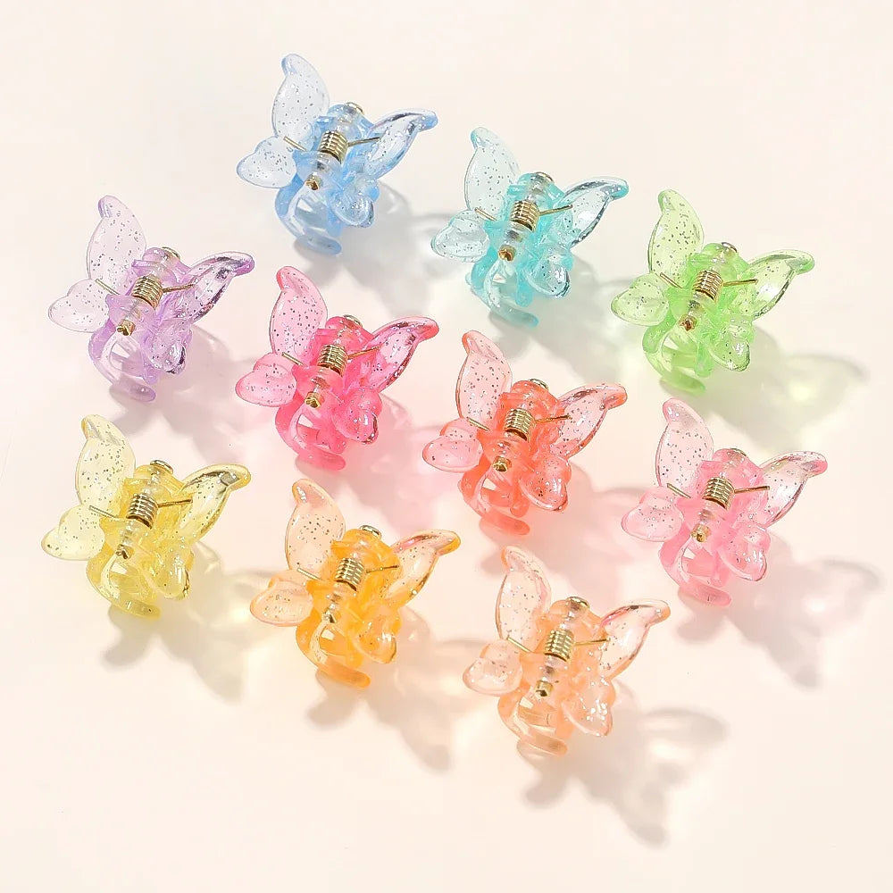 DDLG Pastel Butterfly Hair Clips, soft kawaii hair accessories for cutecore and babycore outfits
