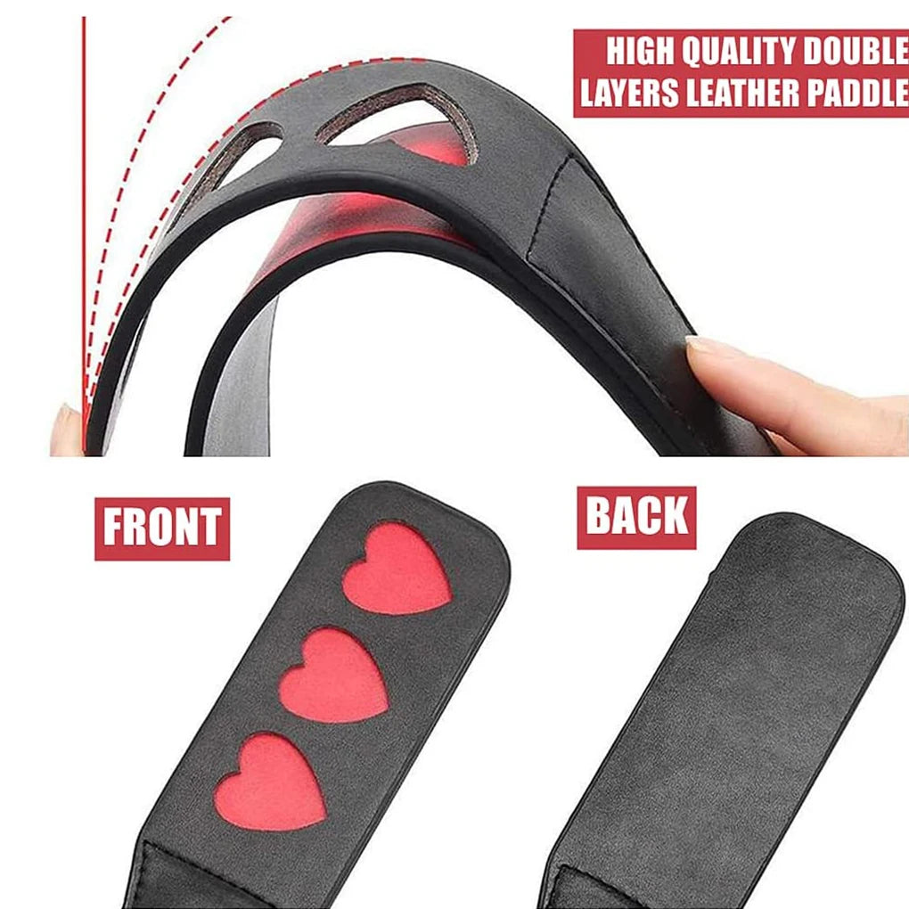 ddlg spanking paddle with heart design, soft touch handle, ideal for cute bdsm and kawaii roleplay scenes