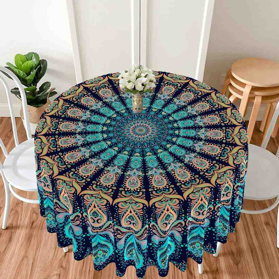 Blue Divine Blueprint Prophecy Cloth, cosmic sacred mandala for meditation, divination, and rituals