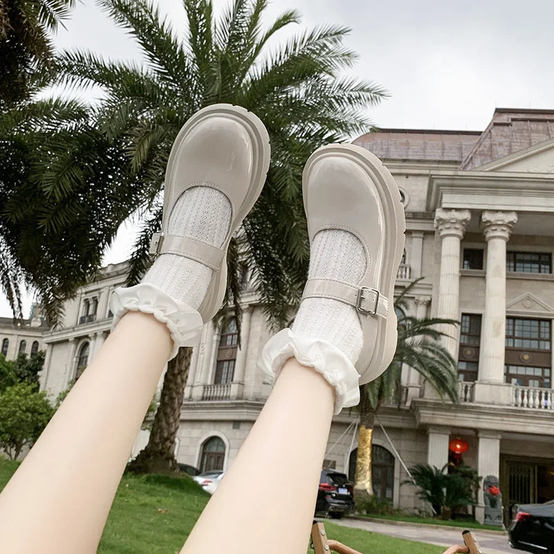 Dollcore Buckle Flats for DDLG soft girl and kawaii fashion enthusiasts