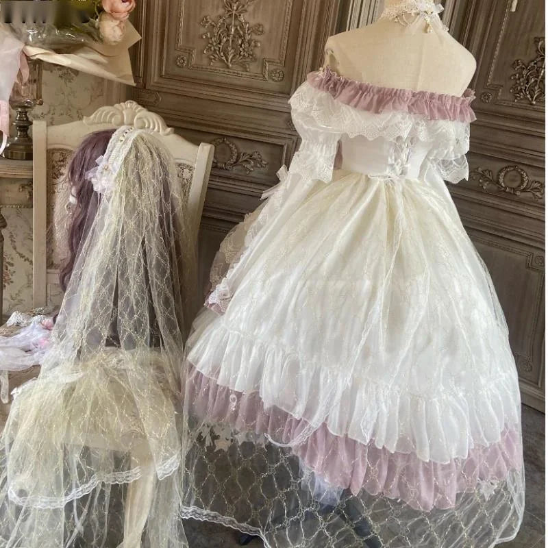 Dollcore lace dress styled for a pastel cottagecore dream look