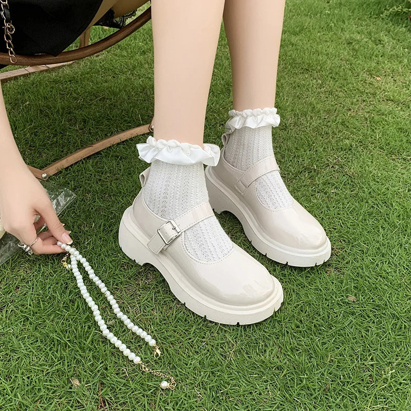 Dollstep Buckle Flats combining kawaii, soft girl, and DDLG dollcore style
