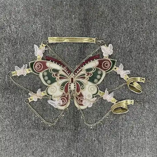 Dreamy Butterfly Angel Baby Top with hanging chains, butterfly straps, and choker, ideal for kawaii and DDLG style