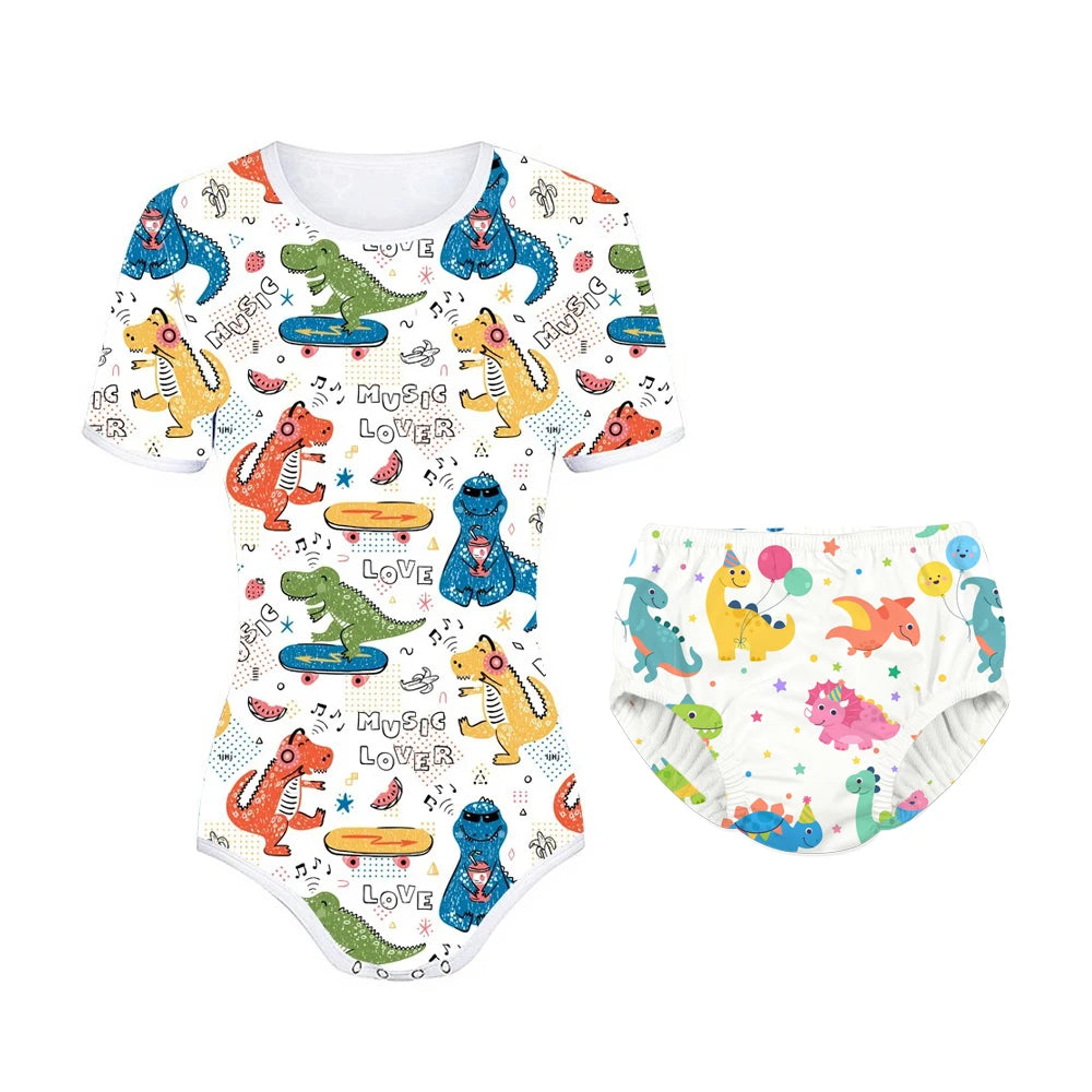 Soft breathable dreamy snuggle set diaper and onesie for pastel kawaii ABDL and DDLG comfort