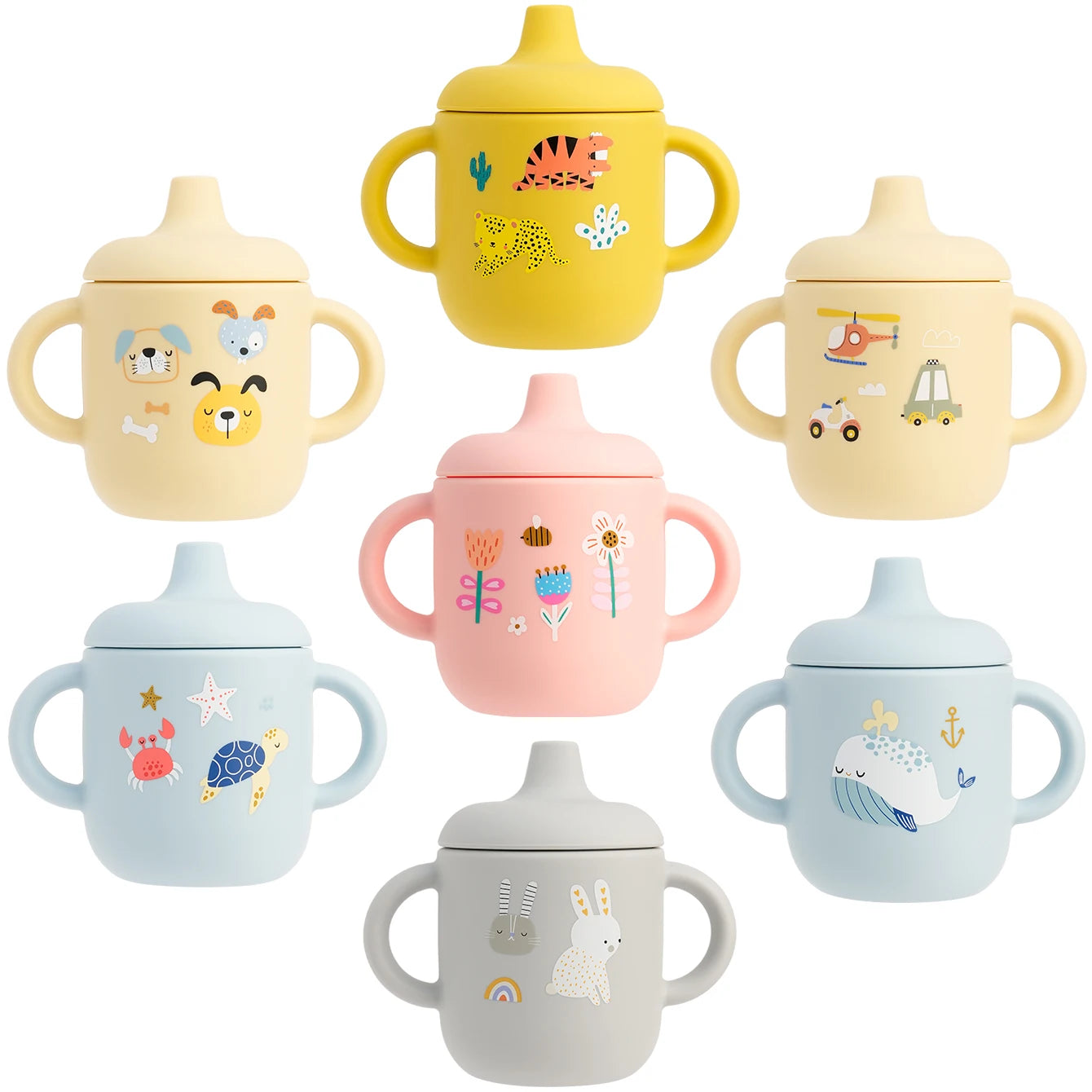 Pastel cutie sippy bottle with playful prints for DDLG, ABDL, and babycore cuddle time