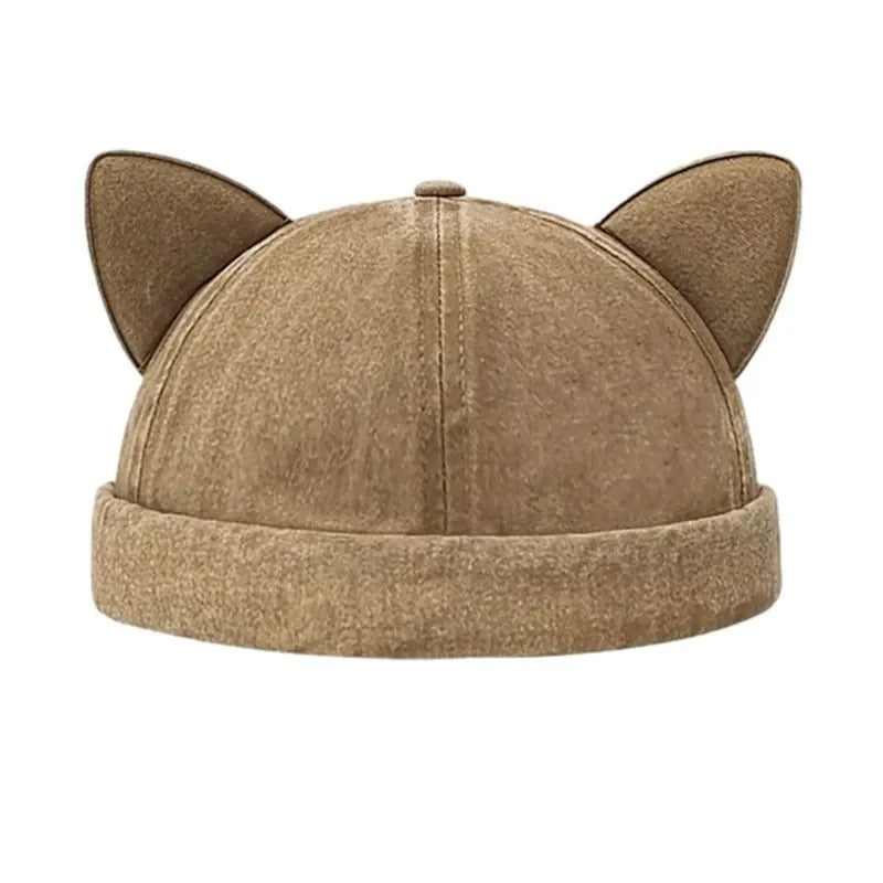 Ears Up Cutie Hat in beige, simple adjustable kawaii hat perfect for DDLG ABDL little space vibes