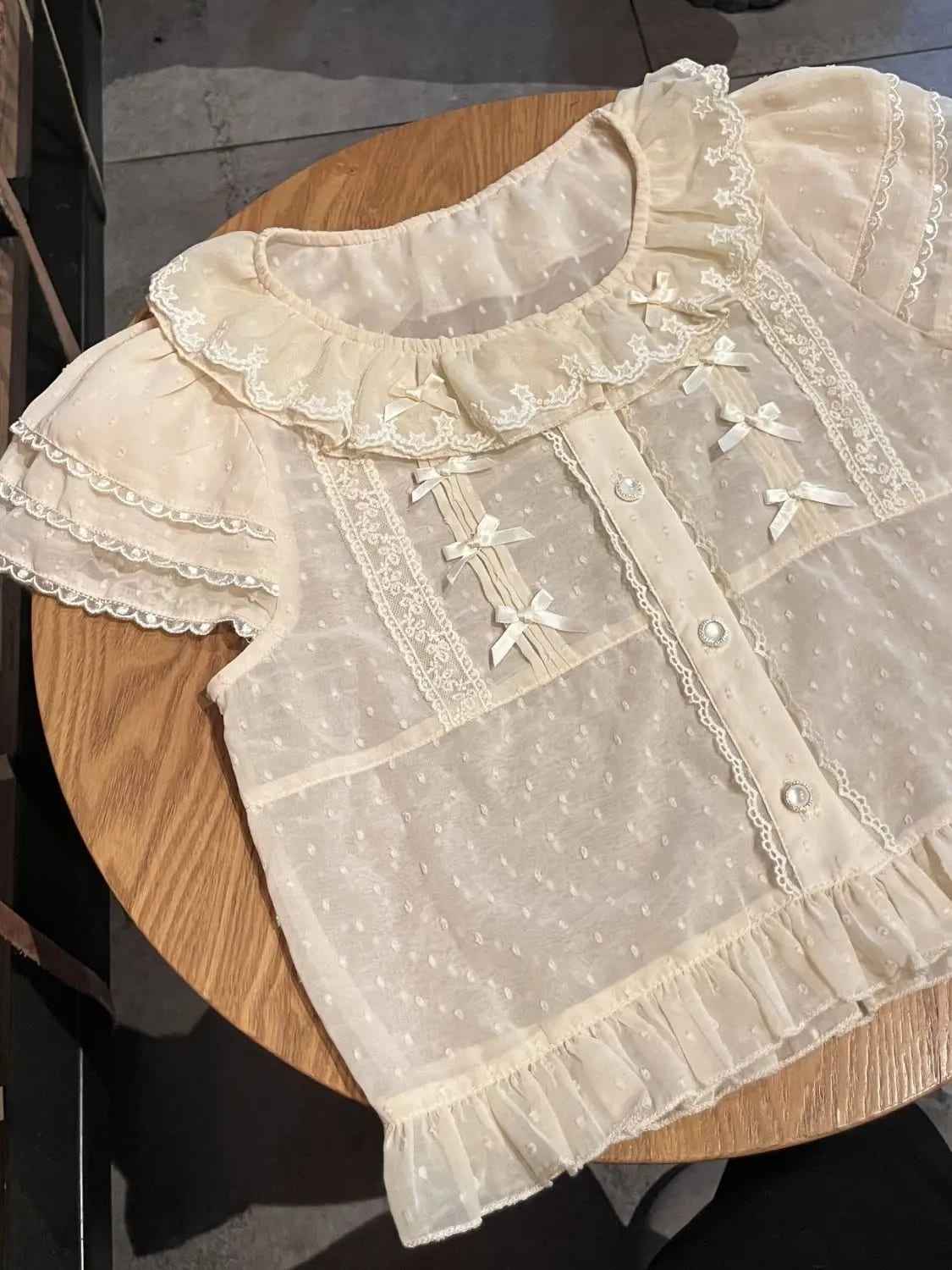 Apricot Fairy Tale Ruffle Top with soft ruffles and fairy-inspired lolita aesthetic