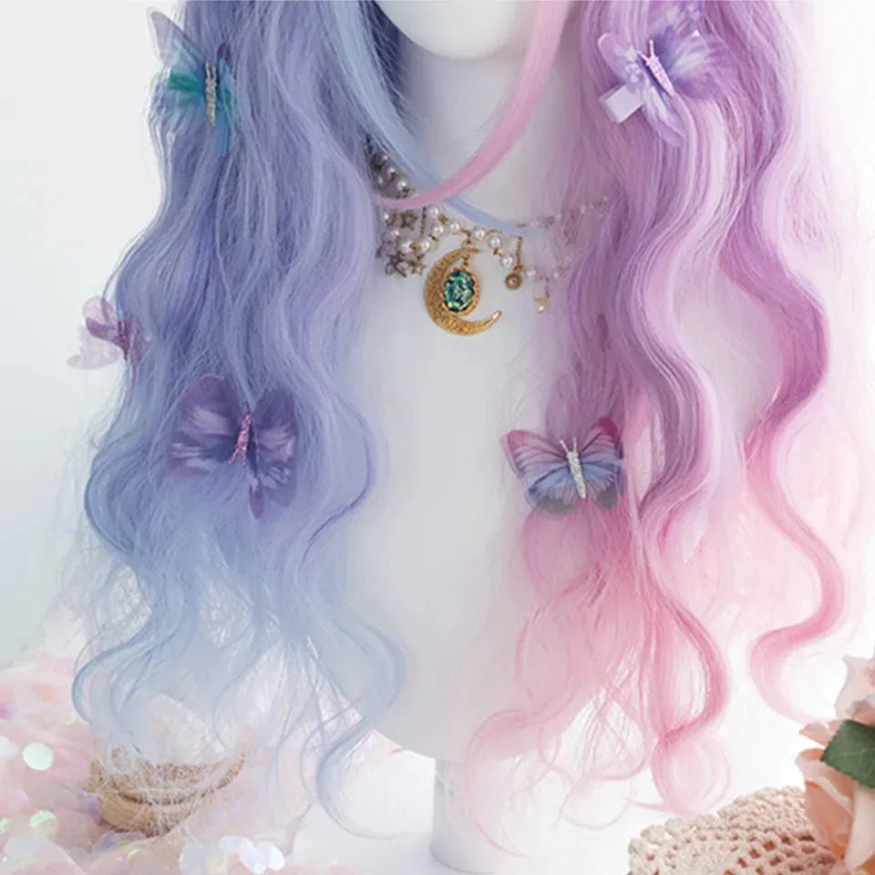 Pink and Purple Fantasy Aura Wig for Magical DDLG Cosplay and Style