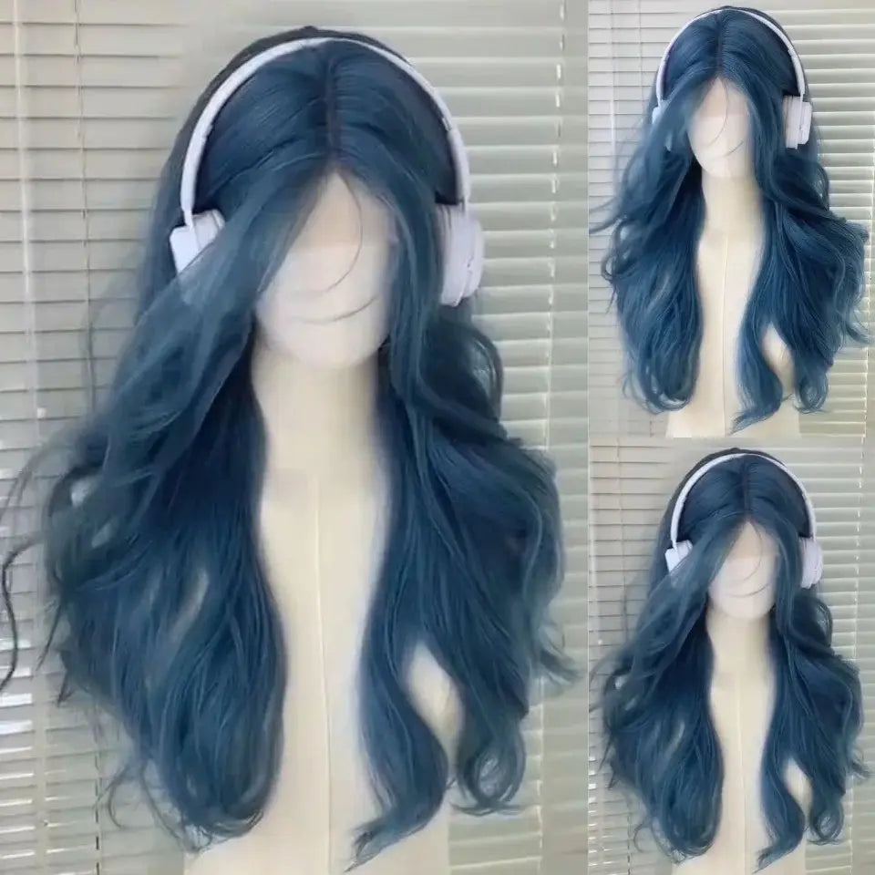 True Blue Fantasy Aura Wig for Bold, Whimsical DDLG Hair Fashion