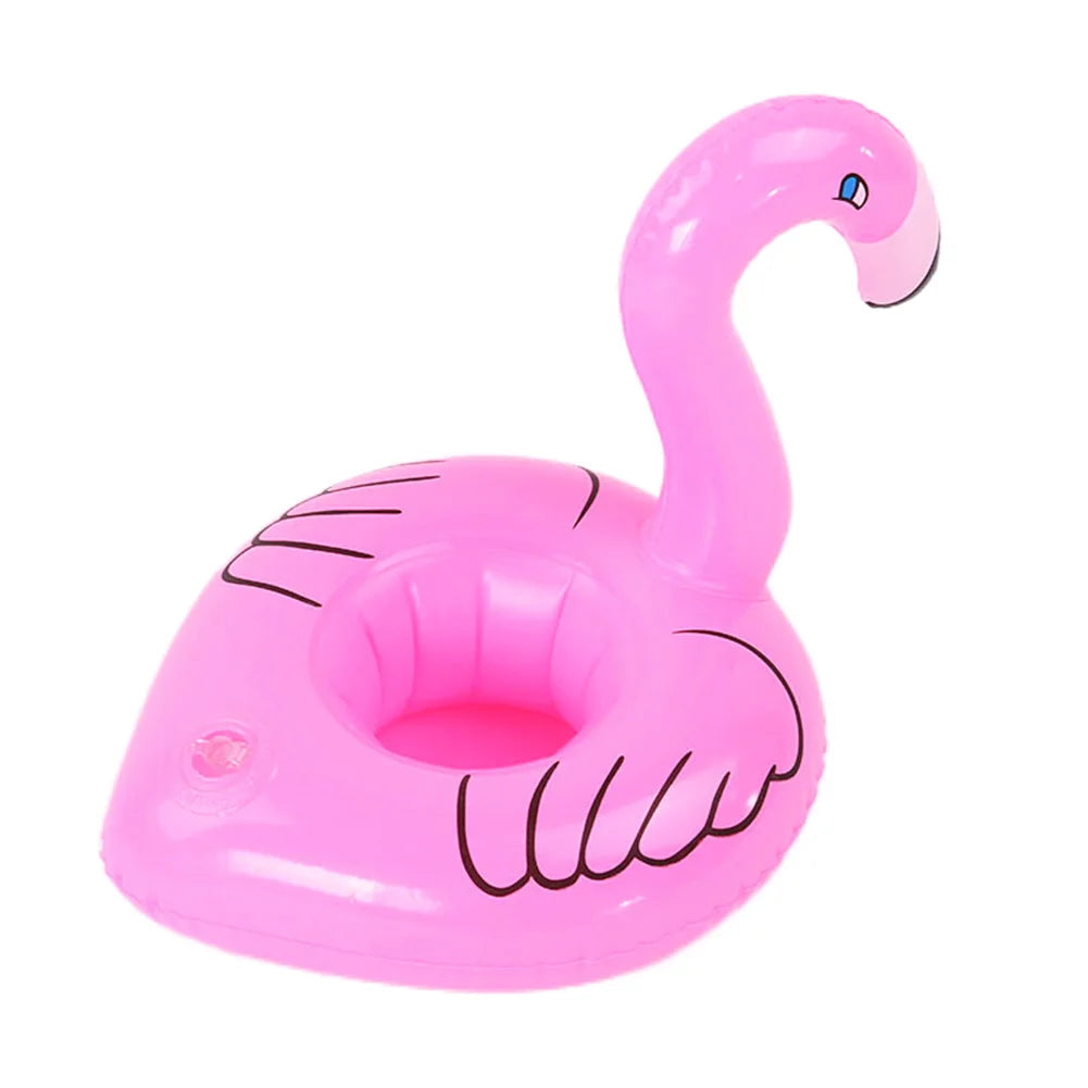Inflatable Flamingo Cup Holder Float, playful DDLG/ABDL cutecore summer pool accessory for drinks
