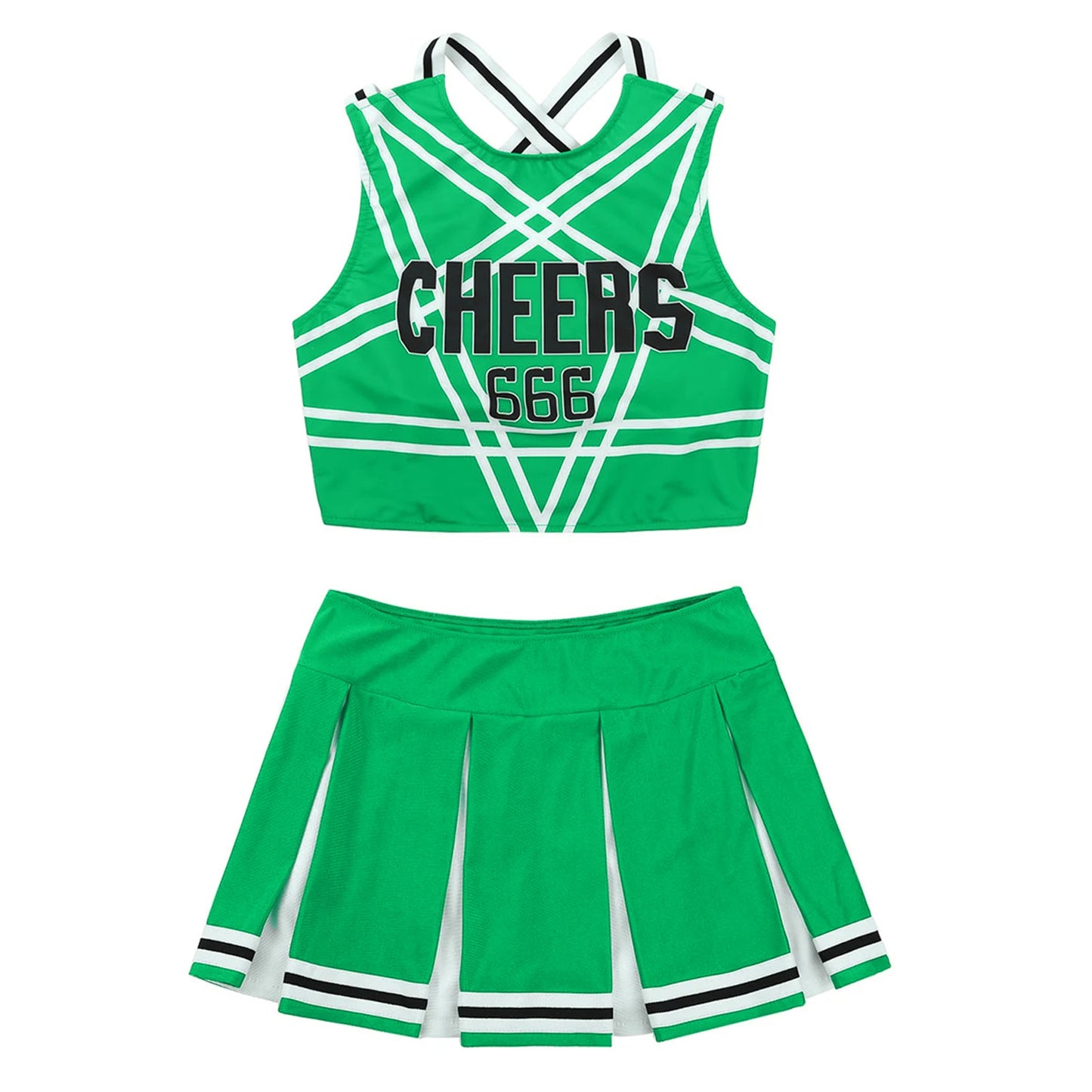 Flirty devil cheerleader set for DDLG and ABDL fantasies, playful mini skirt and soft fabric