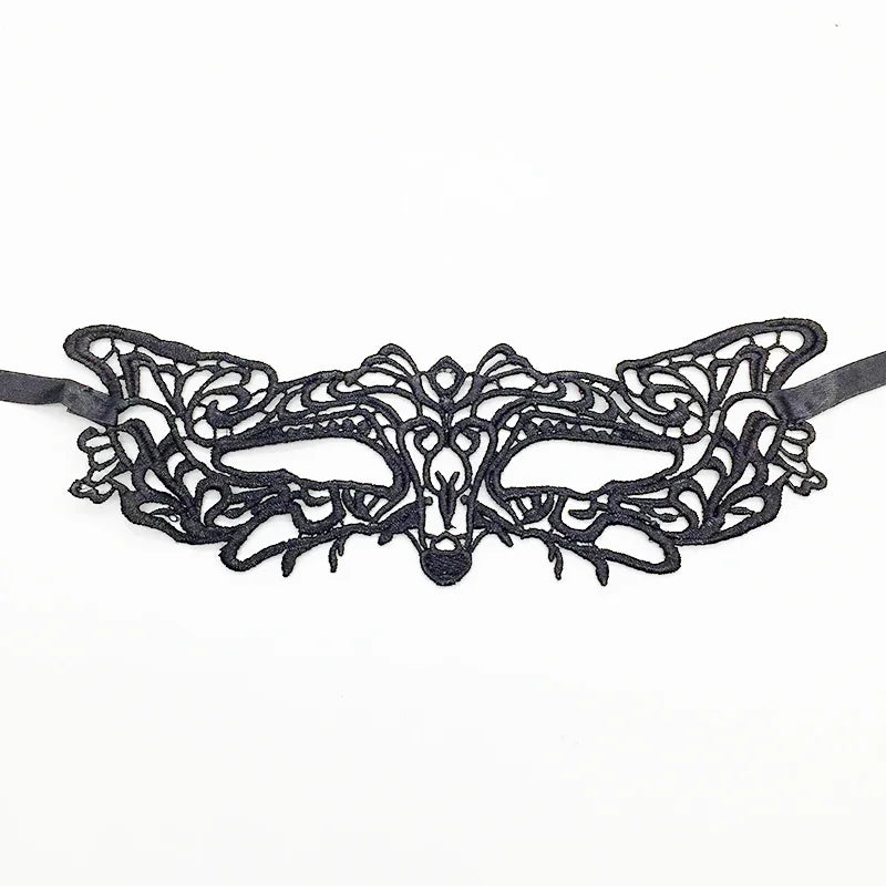 Flirty Kawaii Midnight VIP Lace Mask, black lace for private nights, playful cosplay, and DDLG-friendly fun