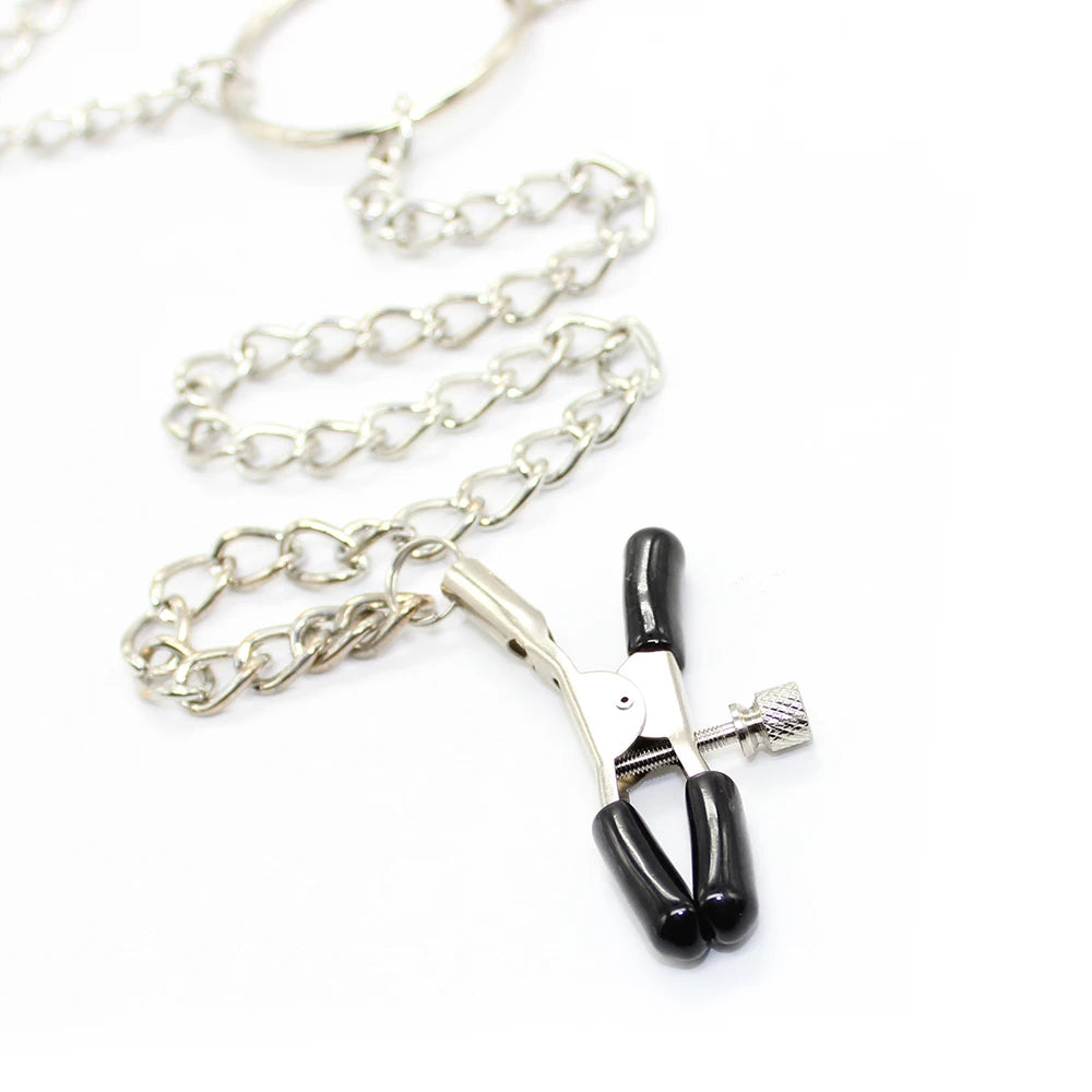 Black Flirty Triple Pleasure Clips for edgy kawaii DDLG teasing and playful cutecore vibes, kinky fetish roleplay