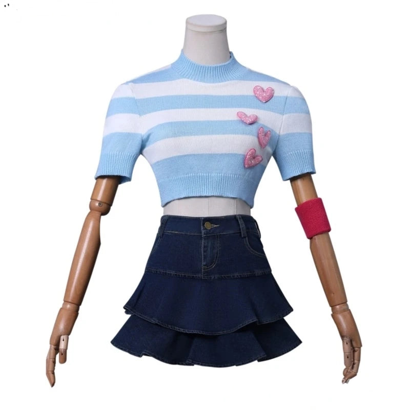 Full Bloom soft-core baddie outfit set with matching top, bottom & playful accessories for cutecore DDLG fashion