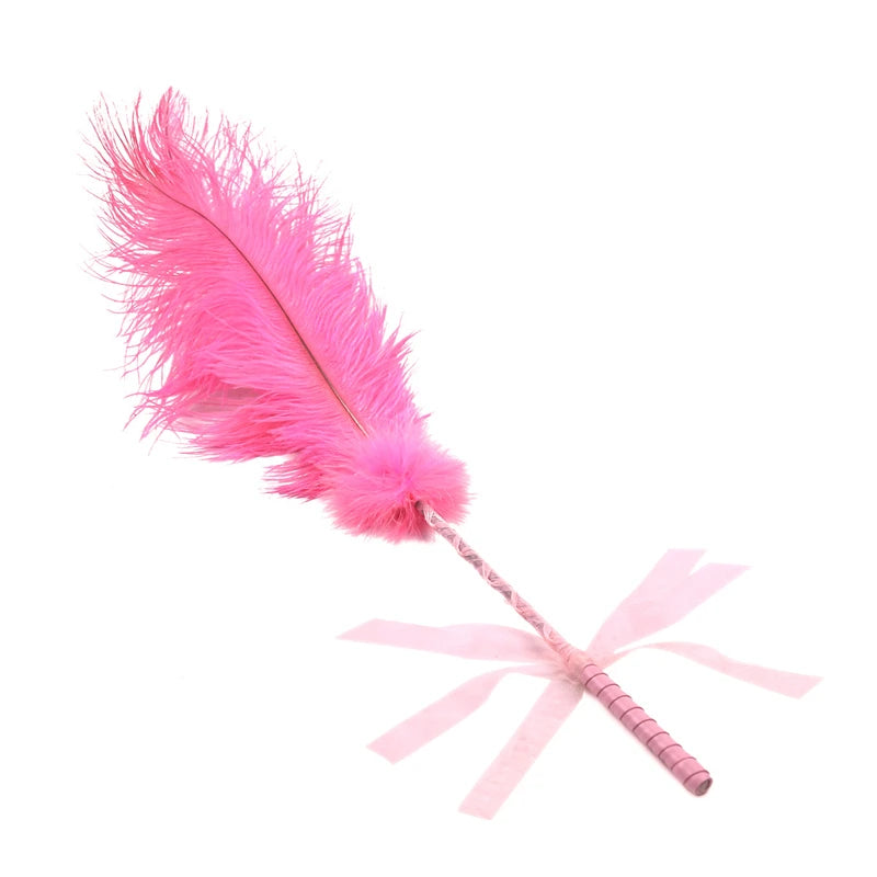 genuine ostrich feather tickler for kawaii ddlg bedroom adventures and sensation teasing