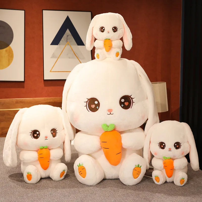 Giant Chibi Bunny Plush, fluffy kawaii toy for cuddles, gifts, and kawaii décor