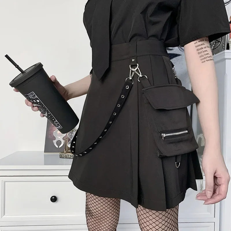 Goth Baddie Backpack with Functional Front Pocket, DDLG & Cutecore Aesthetic