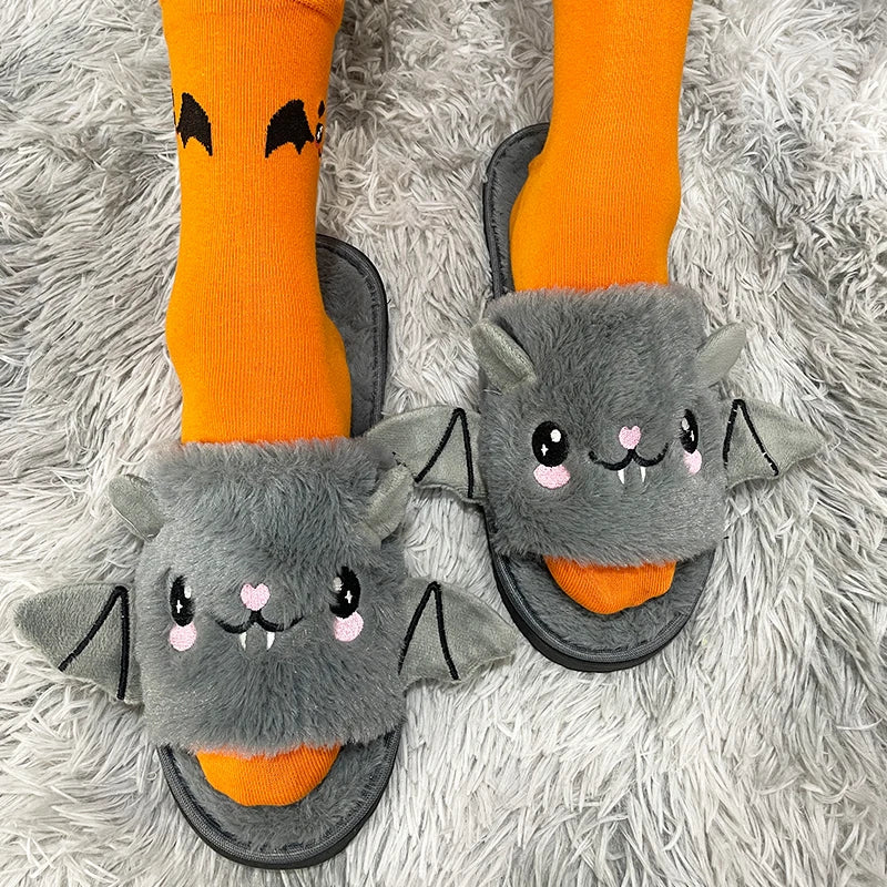 Baby Nocturne gray slippers with orange socks for kawaii Halloween ABDL & DDLG little style