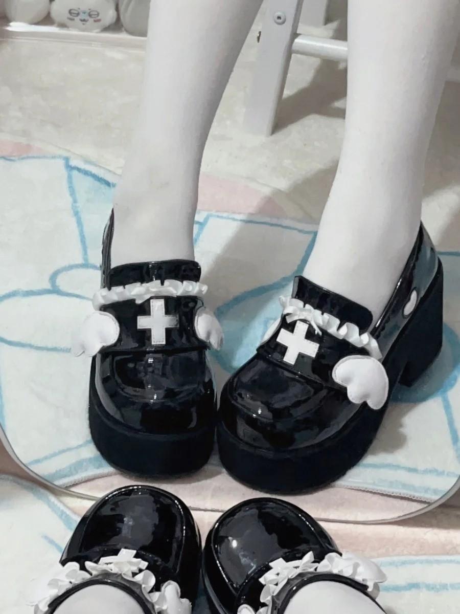Step into heavenly grace with Healing Halo Platform Heels, complete with angel wings and feminine frills