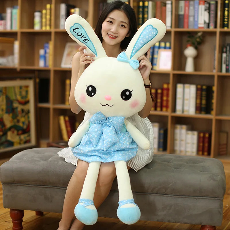 Huggable Stretchy Bunny Plush, ideal for snuggles, playroom fun, or plush collection
