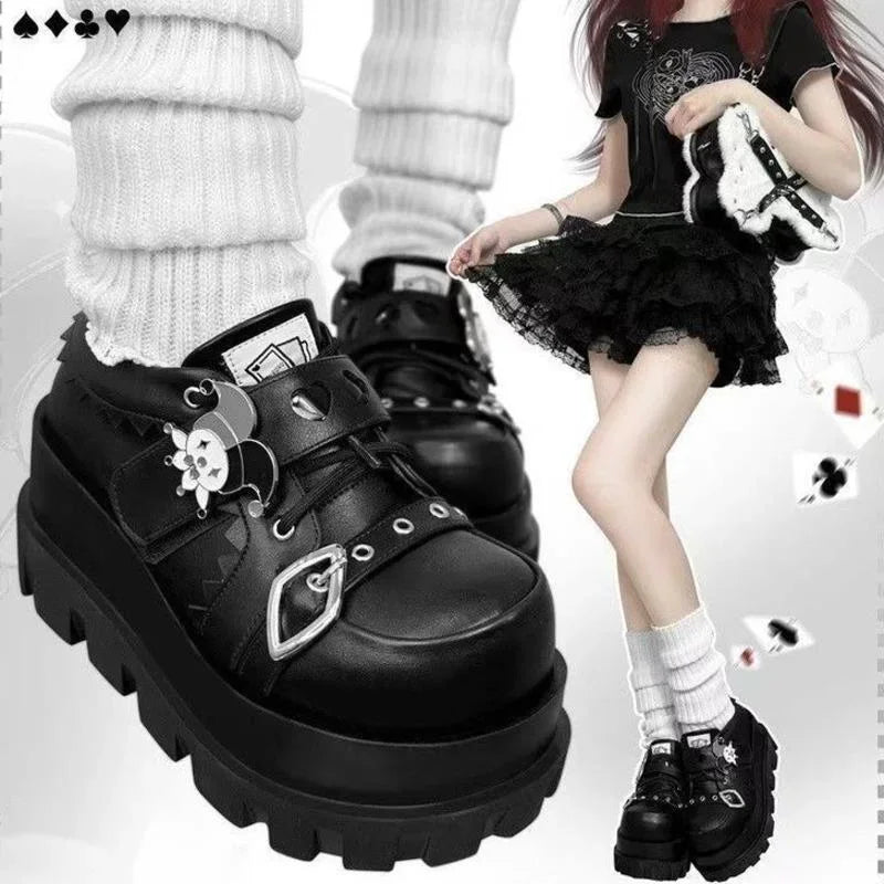 Joker Wild Card chunky platforms for bold DDLG fashion rebels and cosplay queens