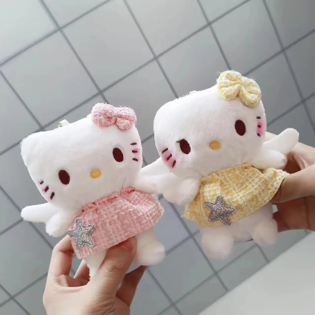Kawaii Angelic Purr Plush Keychain, soft collectible charm for DDLG, ABDL, and cutecore