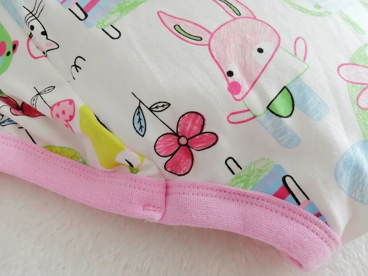 Kawaii animal pull-ups in pink with mouse, bunny, bear, bird designs for a magical little space aesthetic π