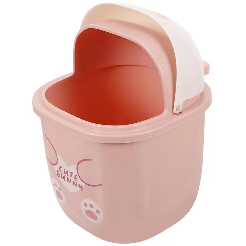 Mint green Kawaii Bunny Compact Trash Can, lightweight and perfect for desks or little spaces
