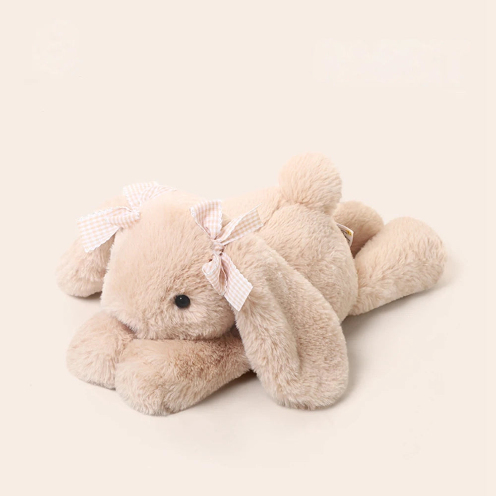 Kawaii Bunny Plushie with pink bows β perfect comfort doll for little space, cozy hugs, and pastel room decor
