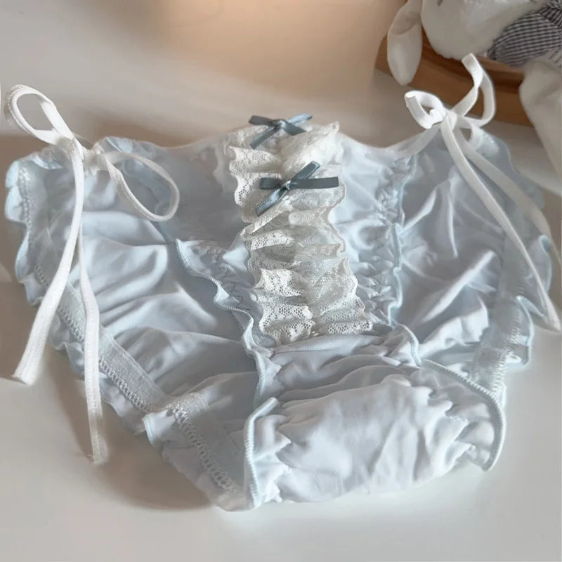 Kawaii Darling Ribbon Doll Panties in soft blue pastel with dolly Lolita ddlg cutecore vibes